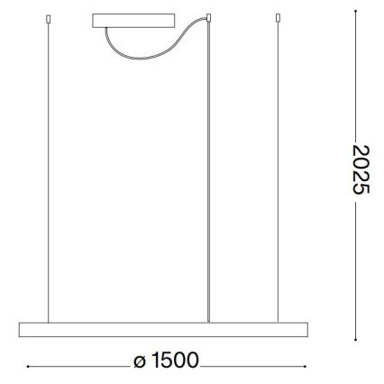 Ideal Lux - Lámpara de araña LED regulable ORACLE SLIM LED/83W/230V 4000K diá. 150 cm CRI 90 blanco