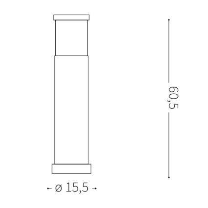 Ideal Lux - Lámpara de exterior 1xE27/42W/230V 60 cm IP44 antracita