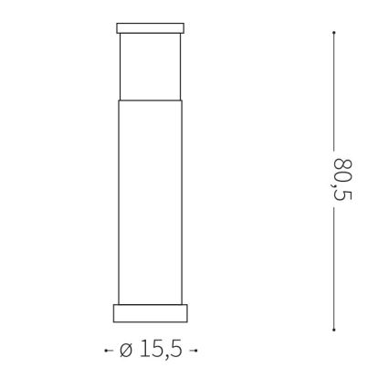 Ideal Lux - Lámpara de exterior 1xE27/42W/230V 80 cm IP44 antracita