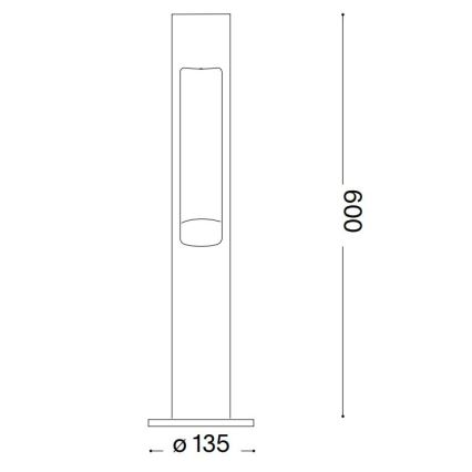 Ideal Lux - Lámpara de exterior ACQUA 1xG9/15W/230V 60 cm IP44 antracita