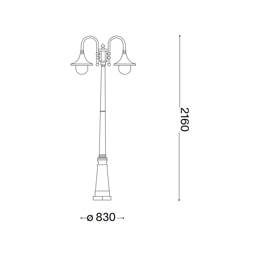 Ideal Lux - Lámpara de exterior CIMA 2xE27/52W/230V 216 cm IP43 marrón