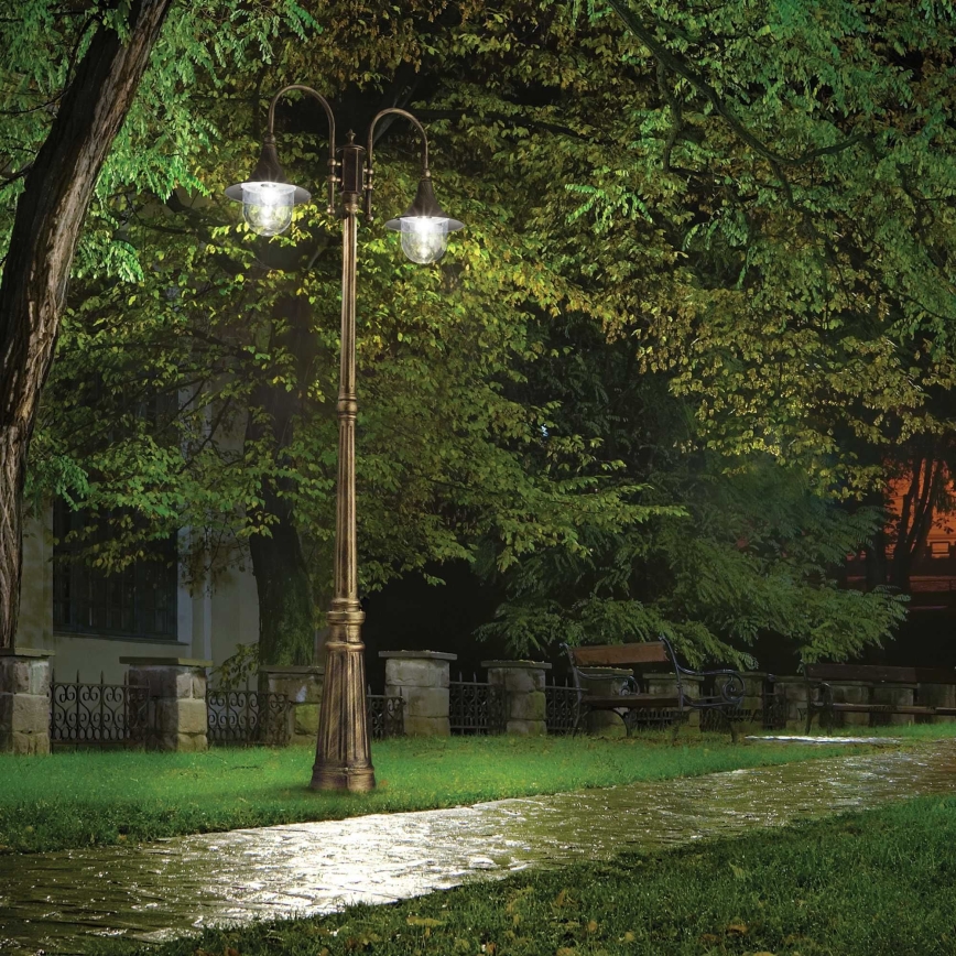 Ideal Lux - Lámpara de exterior CIMA 2xE27/52W/230V 216 cm IP43 pátina