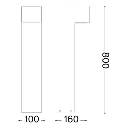 Ideal Lux - Lámpara de exterior SIRIO 2xGX53/9W/230V 80 cm IP65 marrón