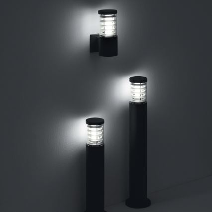 Ideal Lux - Lámpara de exterior TRONCO 1xE27/42W/230V 60 cm IP65 negra