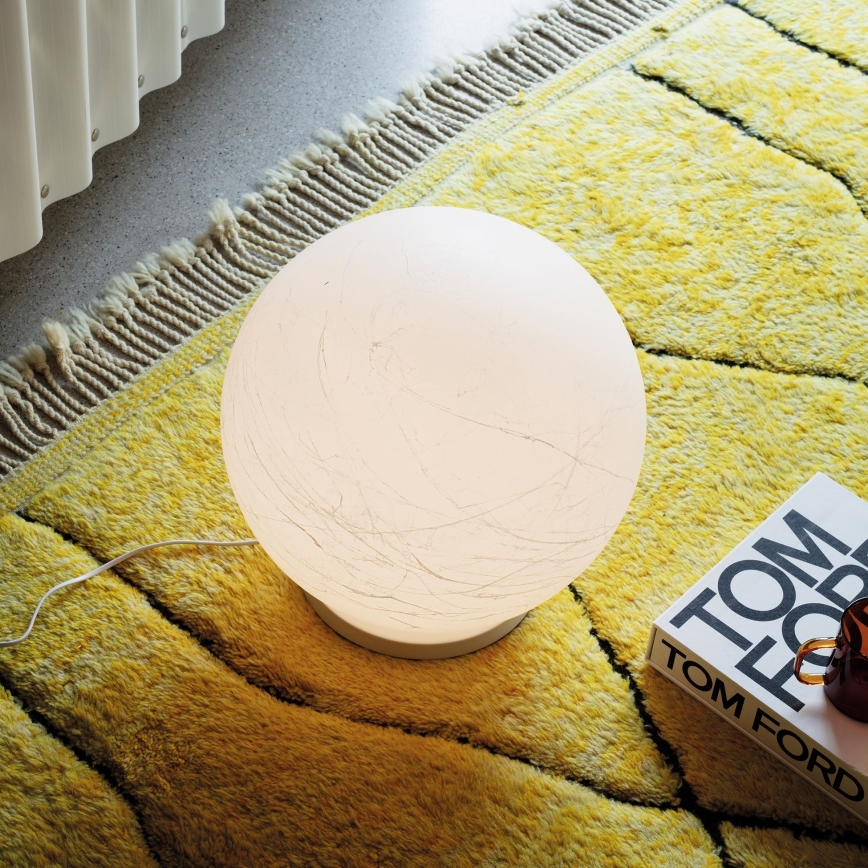 Ideal Lux - Lámpara de mesa CARTA 1xE27/25W/230V diá. 40 cm blanco