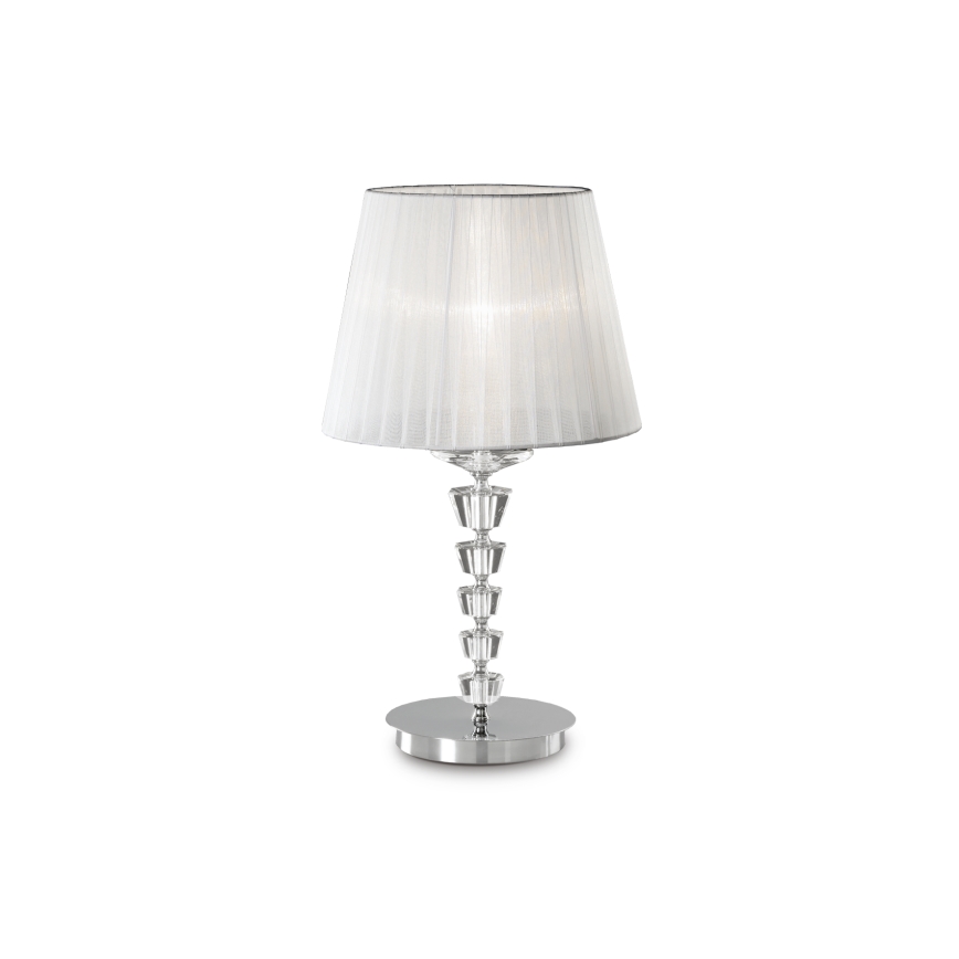 Ideal Lux - Lámpara de mesa de cristal PEGASO 1xE27/60W/230V con acabado cromado brillante