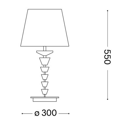 Ideal Lux - Lámpara de mesa de cristal PEGASO 1xE27/60W/230V con acabado cromado brillante