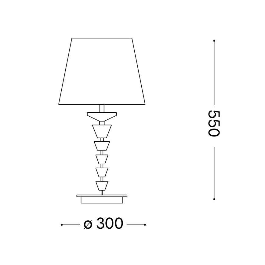 Ideal Lux - Lámpara de mesa de cristal PEGASO 1xE27/60W/230V con acabado cromado brillante