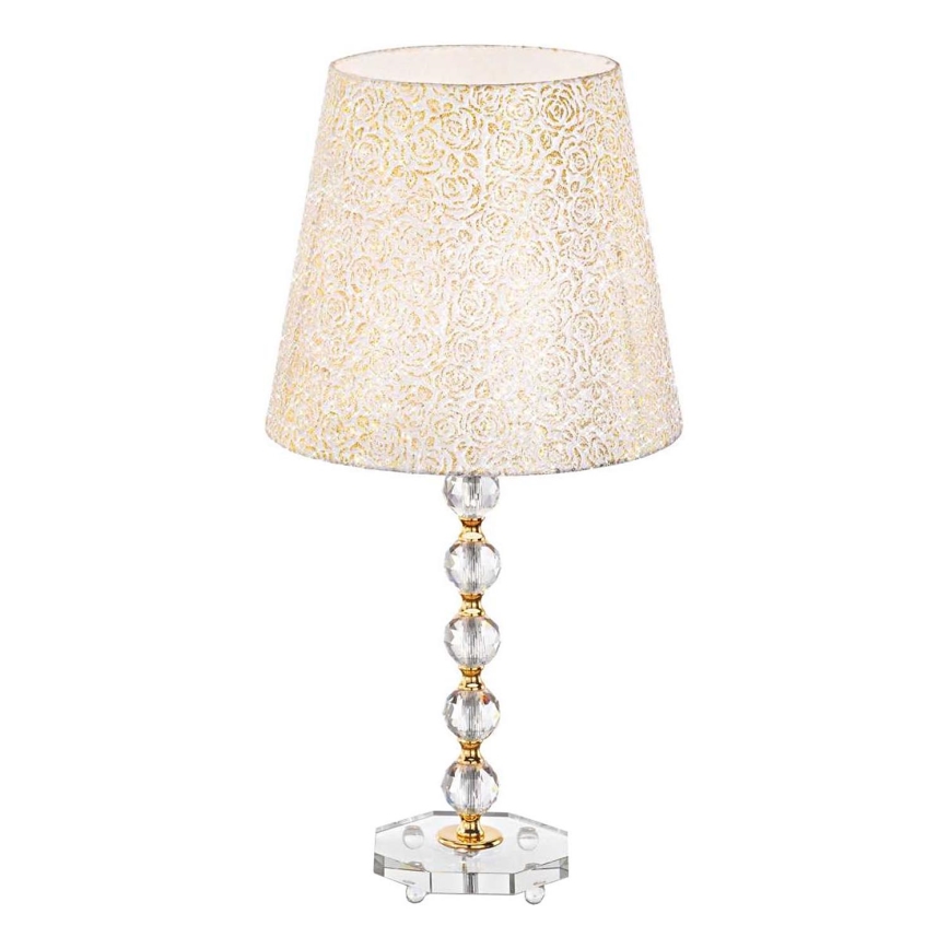 Ideal Lux - Lámpara de mesa de cristal QUEEN 1xE27/60W/230V dorado