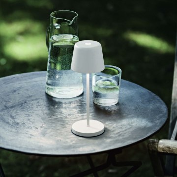Ideal Lux - Lámpara de mesa exterior táctil LED regulable CUTE LED/2,5W/3,7V 3000 mAh USB 2200-2700K IP65 blanca