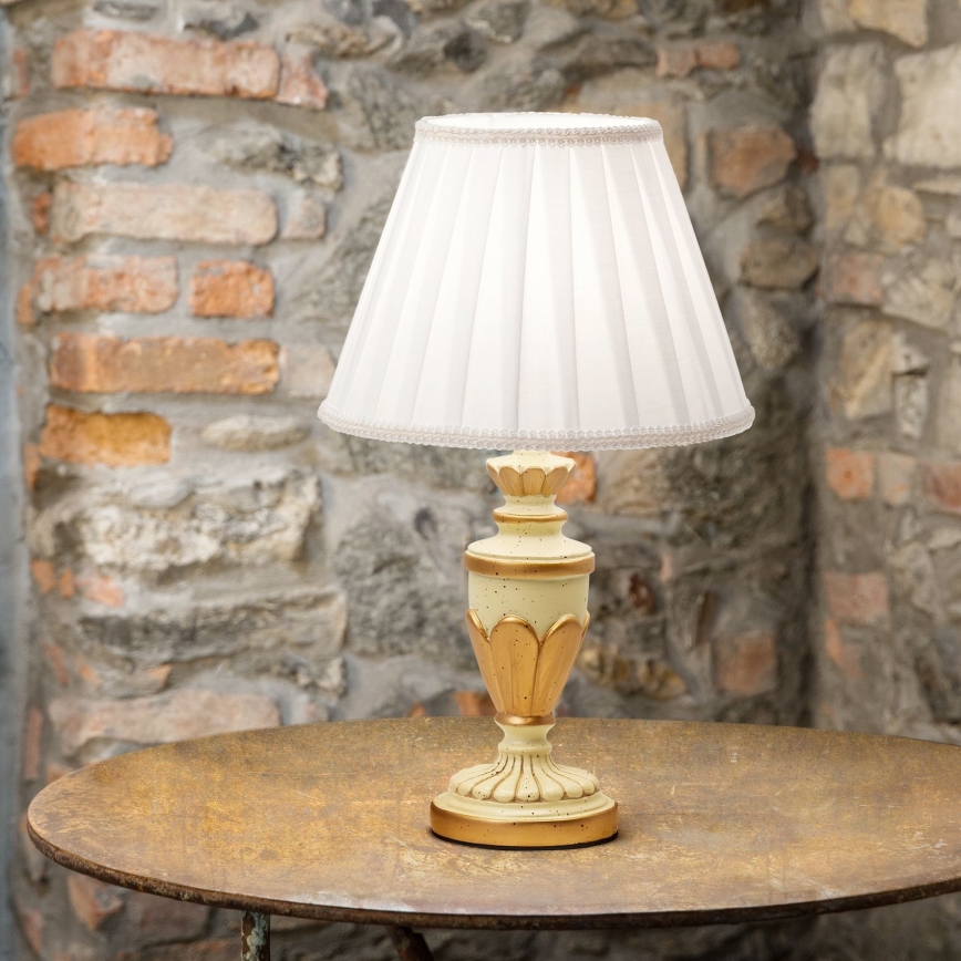 Ideal Lux - Lámpara de mesa FIRENZE 1xE14/40W/230V blanco/dorado