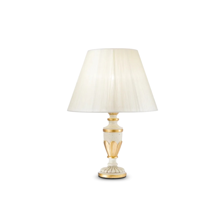 Ideal Lux - Lámpara de mesa FIRENZE 1xE14/40W/230V blanco/dorado