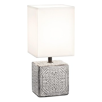 Ideal Lux - Lámpara de mesa KALI 1xE14/40W/230V blanca/gris