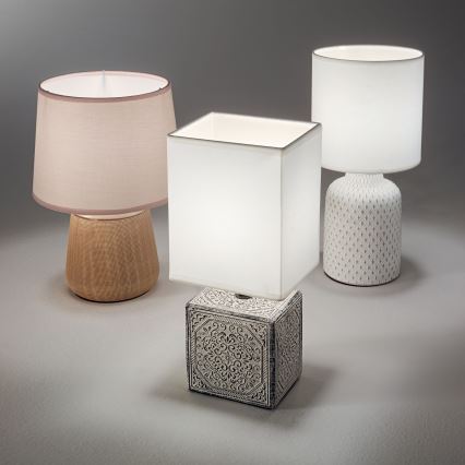 Ideal Lux - Lámpara de mesa KALI 1xE14/40W/230V cerámica/crema/beige