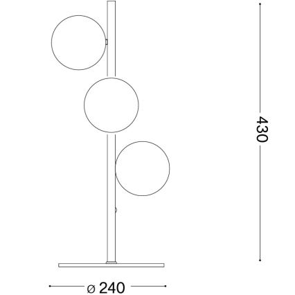 Ideal Lux - Lámpara de mesa LED PERLAGE 3xG9/3W/230V negra/negro ahumado