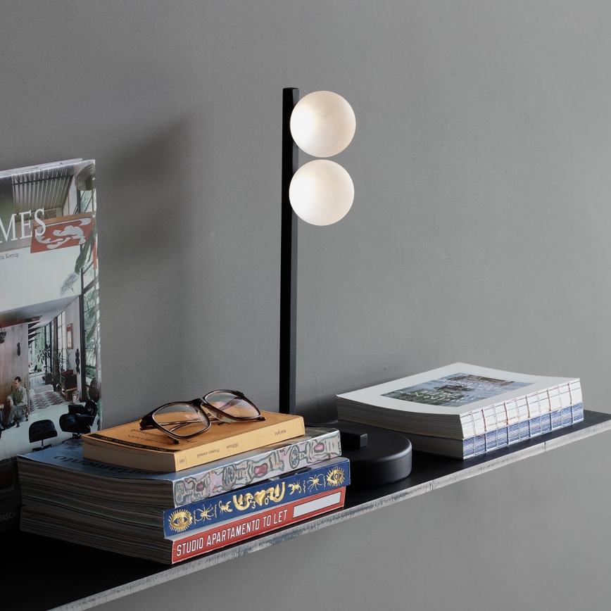 Ideal Lux - Lámpara de mesa LED PING PONG 2xLED/3W/230V CRI 90 negro