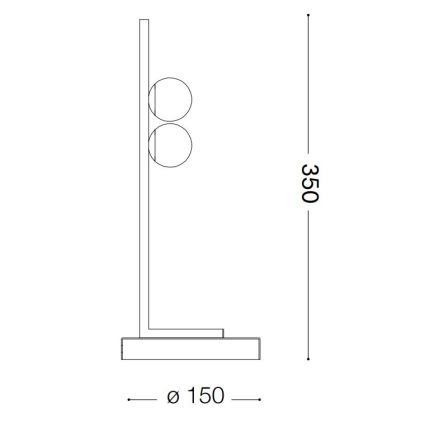 Ideal Lux - Lámpara de mesa LED PING PONG 2xLED/3W/230V CRI 90 negro