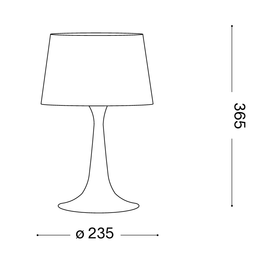 Ideal Lux - Lámpara de mesa LONDON 1xE27/60W/230V blanca