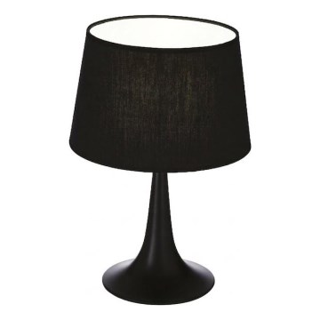 Ideal Lux - Lámpara de mesa LONDON 1xE27/60W/230V negra