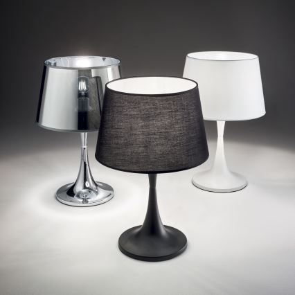 Ideal Lux - Lámpara de mesa LONDON 1xE27/60W/230V negra