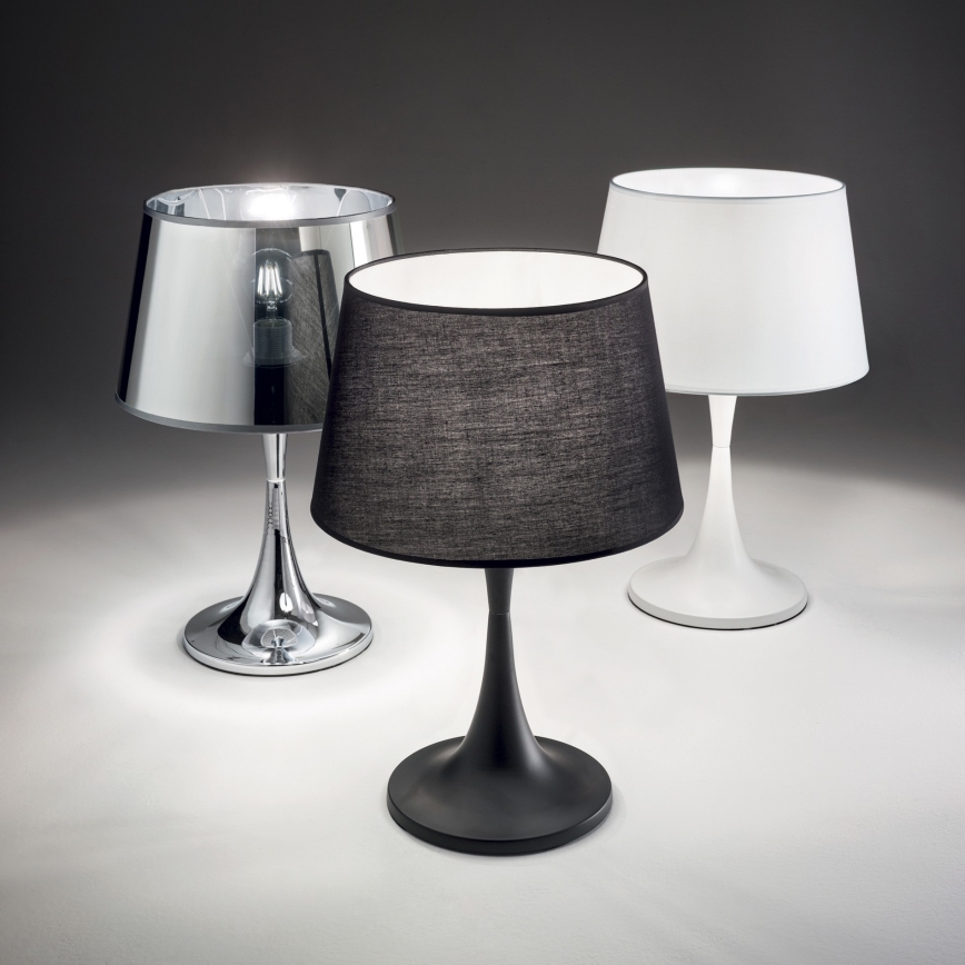 Ideal Lux - Lámpara de mesa LONDON 1xE27/60W/230V negra