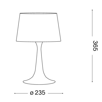 Ideal Lux - Lámpara de mesa LONDON 1xE27/60W/230V negra