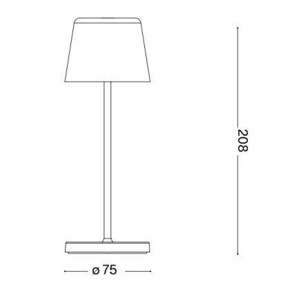 Ideal Lux - Lámpara de sobremesa LED de exterior táctil regulable CUTE LED/2,5W/3,7V USB 2200-2700K IP65 negro