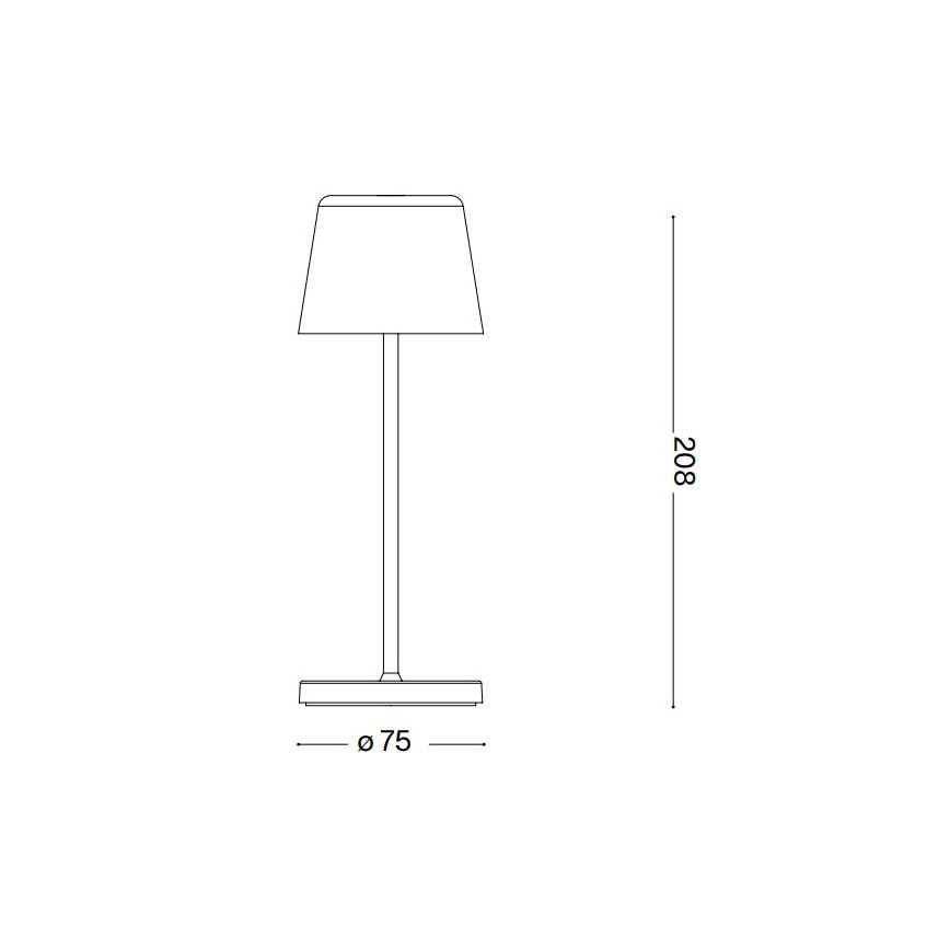 Ideal Lux - Lámpara de sobremesa LED de exterior táctil regulable CUTE LED/2,5W/3,7V USB 2200-2700K IP65 negro
