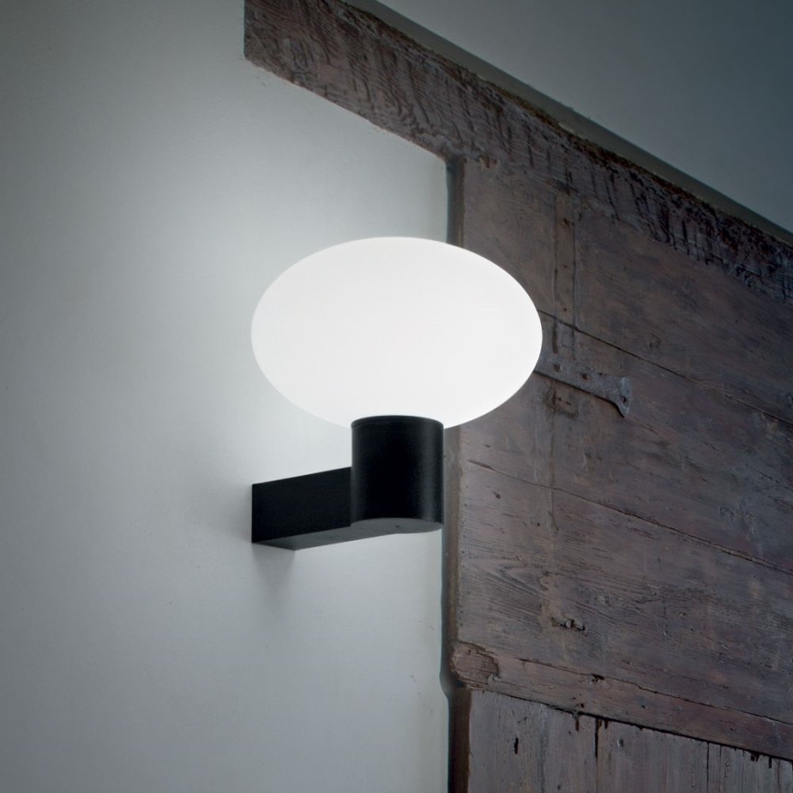 Ideal Lux - Lámpara de pared exterior CLIO 1xE27/42W/230V IP44 negra