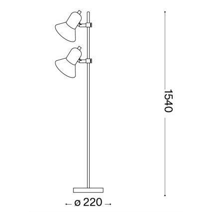 Ideal Lux - Lámpara de pie 2xE27/60W/230V