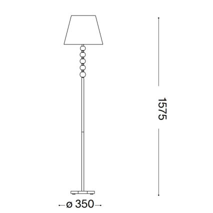 Ideal Lux - Lámpara de pie de cristal QUEEN 1xE27/60W/230V dorado