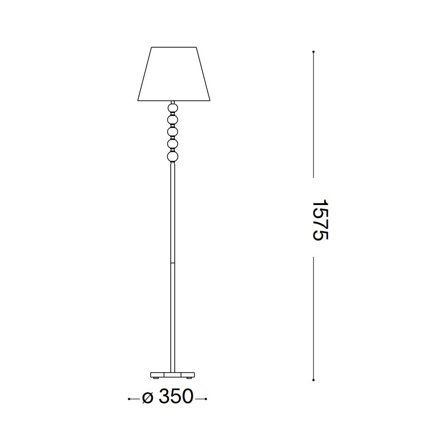Ideal Lux - Lámpara de pie de cristal QUEEN 1xE27/60W/230V dorado