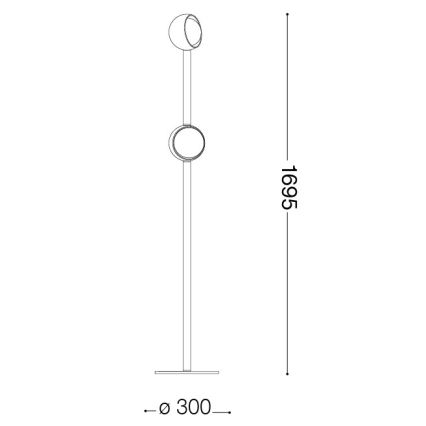 Ideal Lux - Lámpara de pie LED BLOOM 2xLED/5,5W/230V CRI 90 dorada/beige ahumado