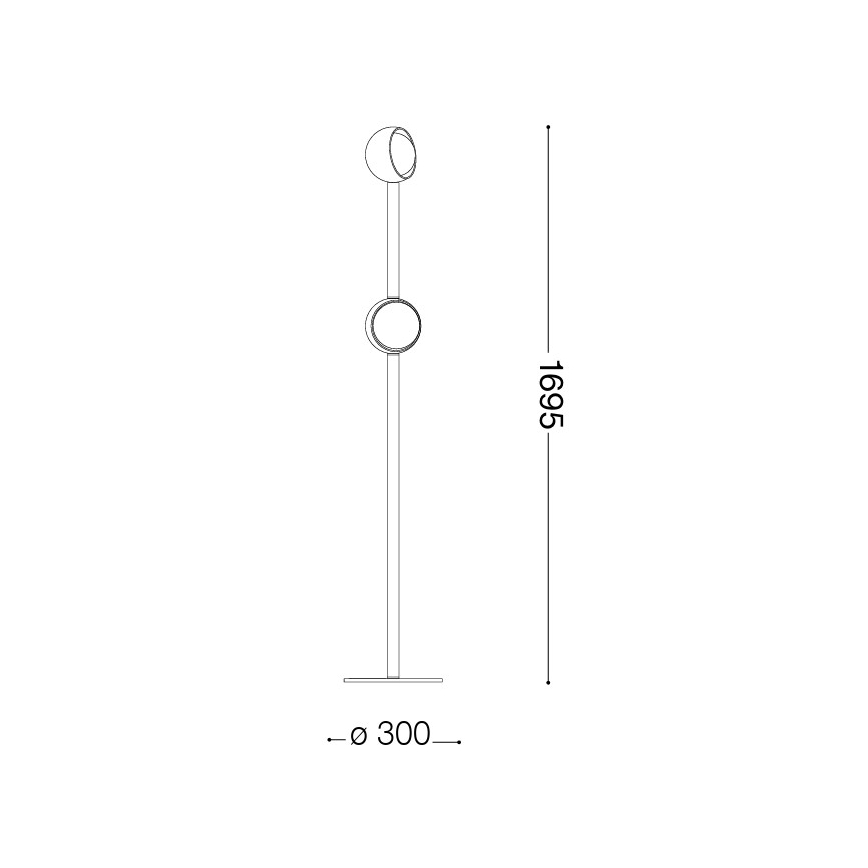 Ideal Lux - Lámpara de pie LED BLOOM 2xLED/5,5W/230V CRI 90 dorada/beige ahumado
