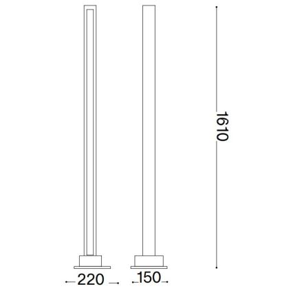 Ideal Lux - Lámpara de pie LED regulable CRAFT LED/26W/230V CRI 90 haya