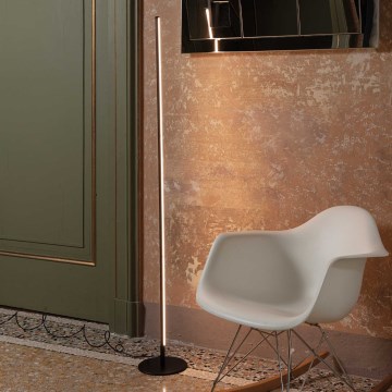 Ideal Lux - Lámpara de pie LED regulable YOKO LED/16W/230V CRI 90 negra