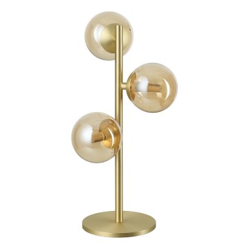 Ideal Lux - Lámpara de sobremesa LED PERLAGE 3xG9/3W/230V dorada/beige ahumado