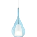 Ideal Lux - Lámpara de suspensión con cable KALIQUE 1xE27/42W/230V Ø 18 cm azul ahumado