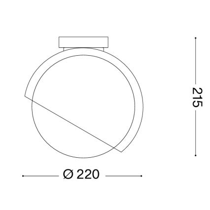 Ideal Lux - Lámpara de techo BLOOM 1xE27/42W/230V Ø 22 cm negra