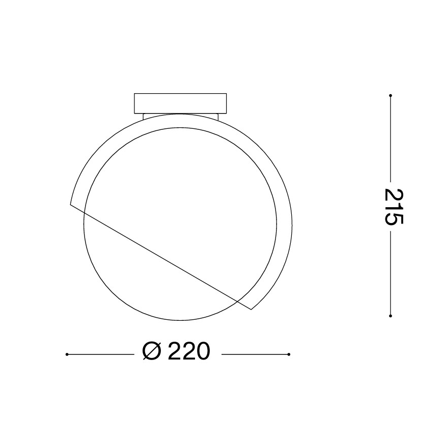 Ideal Lux - Lámpara de techo BLOOM 1xE27/42W/230V Ø 22 cm negra