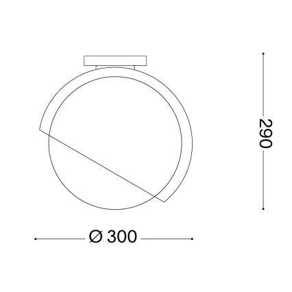 Ideal Lux - Lámpara de techo BLOOM 1xE27/42W/230V Ø 30 cm negra