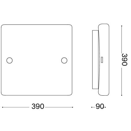 Ideal Lux - Lámpara de techo CELINE 3xE27/60W/230V 39x39 blanca