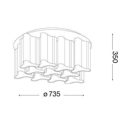 Ideal Lux - Lámpara de techo COMPO 10xE27/52W/230V diámetro 73,5 cm blanca