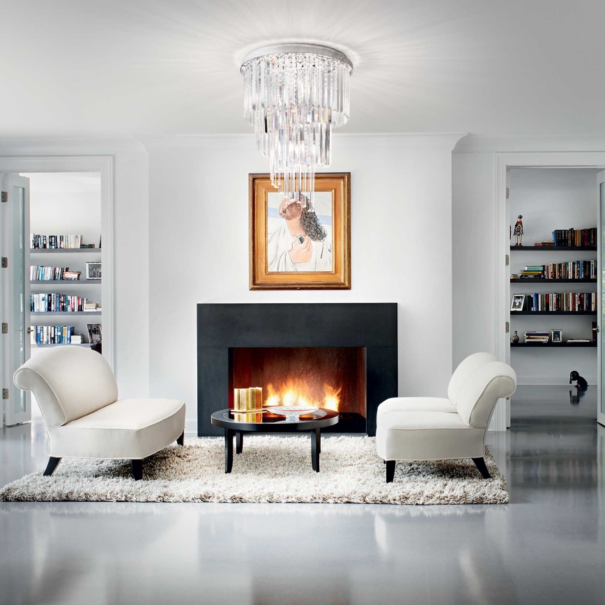 Ideal Lux - Lámpara de techo de cristal CARLTON 12xE14/40W/230V diá. 50 cm cromo brillante
