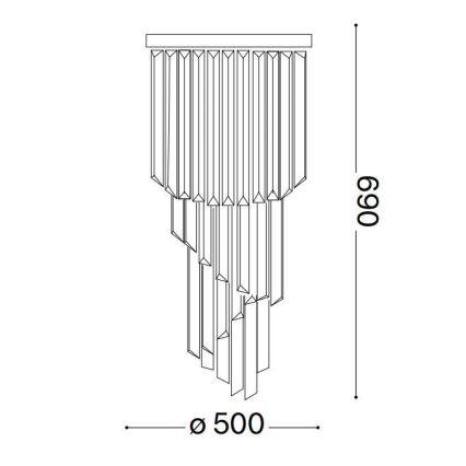Ideal Lux - Lámpara de techo de cristal CARLTON 12xE14/40W/230V diá. 50 cm cromo brillante