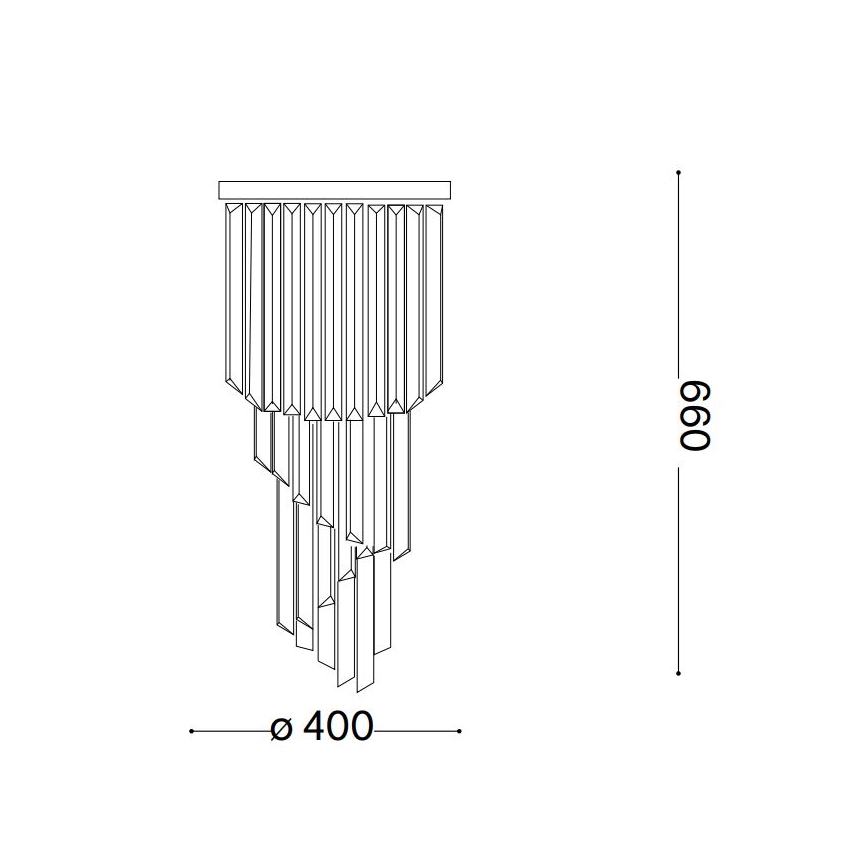 Ideal Lux - Lámpara de techo de cristal CARLTON 8xE14/40W/230V diá. 40 cm cromo brillante