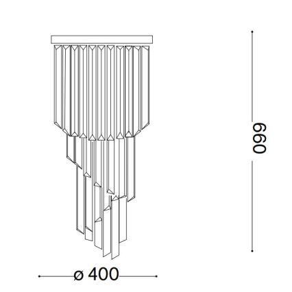Ideal Lux - Lámpara de techo de cristal CARLTON 8xE14/40W/230V diá. 40 cm cromo brillante