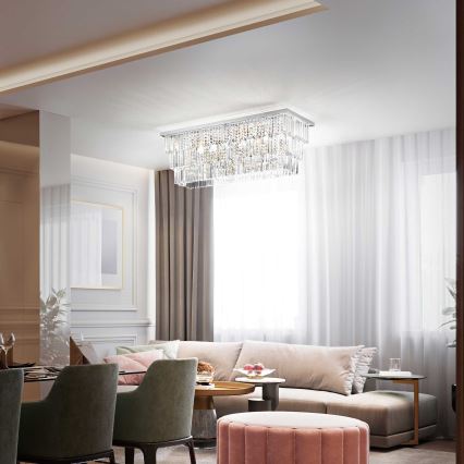 Ideal Lux - Lámpara de techo de cristal MARTINEZ 8xE14/40W/230V