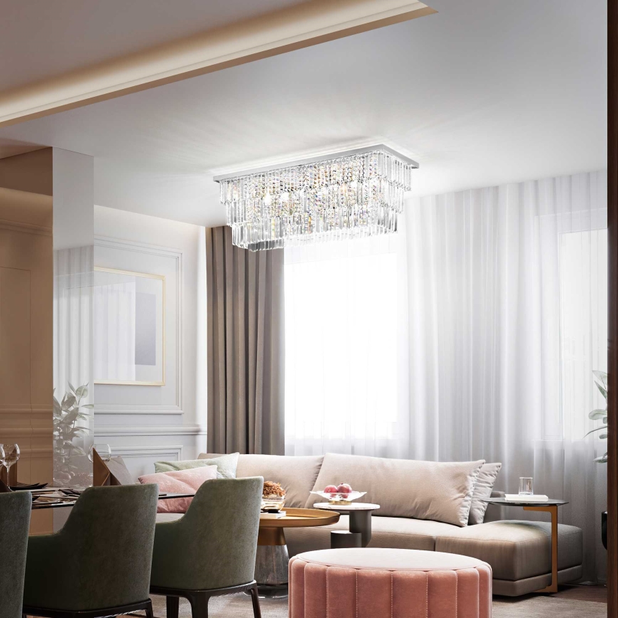 Ideal Lux - Lámpara de techo de cristal MARTINEZ 8xE14/40W/230V