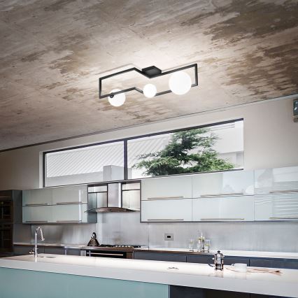 Ideal Lux - Lámpara de techo LED ANGOLO 3xG9/3W/230V negro